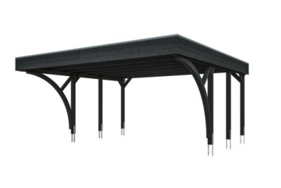 Carport SKAN HOLZ Friesland Set H, 546 x 555 cm, avec deux arcs d'entrée, anthracite