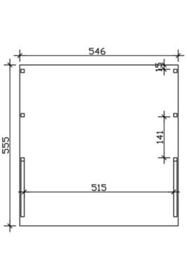 Carport SKAN HOLZ Friesland Set H, 546 x 555 cm, avec deux arcs d'entrée, anthracite
