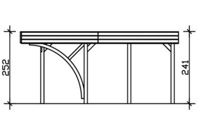 Carport SKAN HOLZ Friesland Set H, 546 x 555 cm, avec deux arcs d'entrée, anthracite