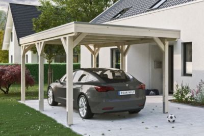 Carport SKAN HOLZ Grunewald 321 x 554 cm avec panneaux de toit en ...