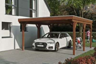 Carport SKAN HOLZ Grunewald 427 x 554 cm planches de toit et EPDM ...