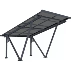 Carport solaire avec panneaux photovoltaïques  366 x 575 x 366 cm  Gris  4,1 kW