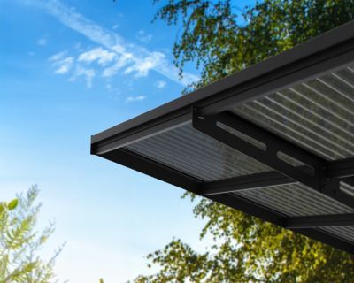 Carport Sydney aluminium et polycarbonate toit plat 5,9 x 2,9 m