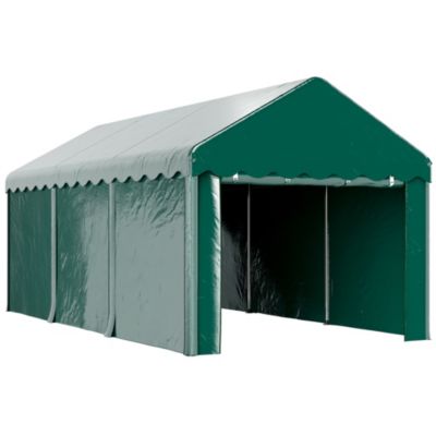 Carport tente de garage 3 x 6 m abri voiture exterieur avec 2 portes enroulables PE vert