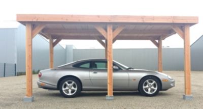 Carport toit plat, 300cmx550cm, bois DOUGLAS Français  (Charpente en bois-auvent-abri voiture) 17 m². Garantie 10 ans