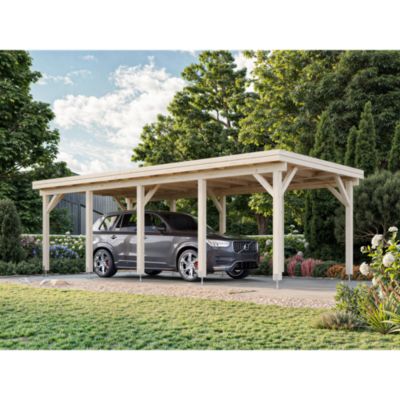 Carport toit plat en bois Palmako Karl 1 voiture 27,4 m²
