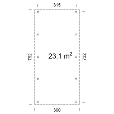 Carport toit plat en bois Palmako Karl 1 voiture 27,4 m²