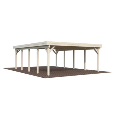 Carport toit plat en bois Palmako Karl 2 voitures 46,6 m²