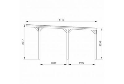 Carport Victor adossable autoclavé marron