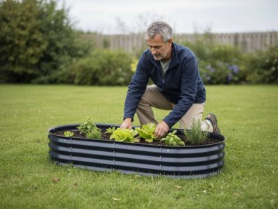 Carré potager au sol anthracite S - Esschert Design