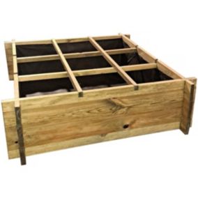 Carré potager en bois "Iris"  90 x 90 x 28 cm