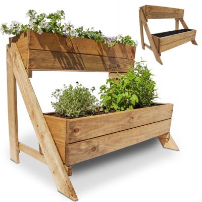 Carré potager surélevé 2 niveaux en bois de pin massif idéale pour terrasse balcon