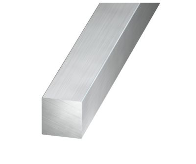 Carré aluminium brut 6 x 6 mm, 1 m Argent