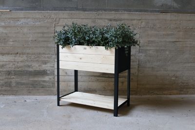 Carré potager bois et zinc noir 78 x 36 x h.72 cm
