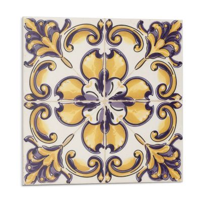Carreau Vinyl Adhésif Wallfluent 20x20 cm Motifs Floraux 20 pièces
