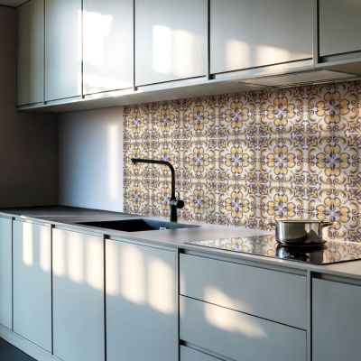 Carreau Vinyl Adhésif Wallfluent 20x20 cm Motifs Floraux 20 pièces