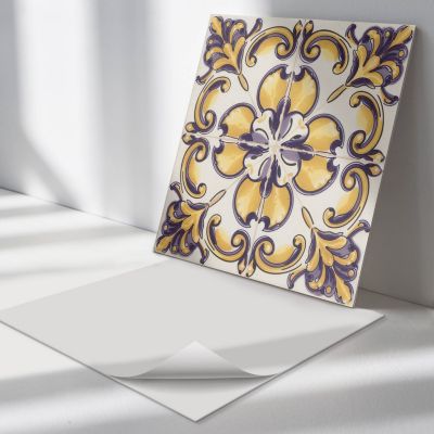 Carreau Vinyl Adhésif Wallfluent 20x20 cm Motifs Floraux 20 pièces