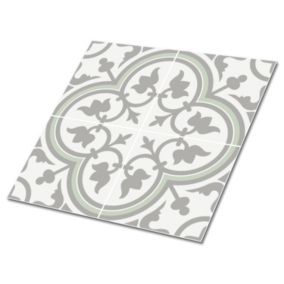 Carreaux adhésifs Tulup Fleurs ethniques grisâtres 30x30 cm 9 pièces