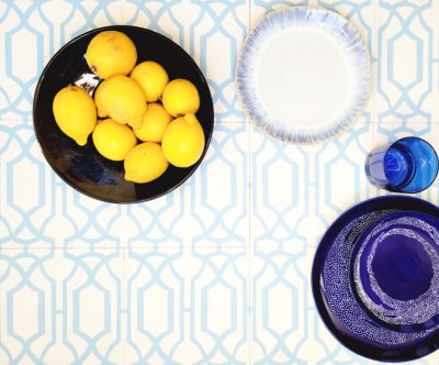 Carreaux de ciment véritable -Oia - Bleu