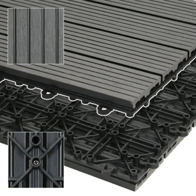 Carreaux de sol WPC WPC 30x30cm 3m² carrelage revêtement de sol anthracite