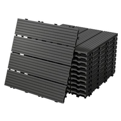 Carreaux de sol WPC WPC 30x30cm 5m² carrelage revêtement de sol anthracite
