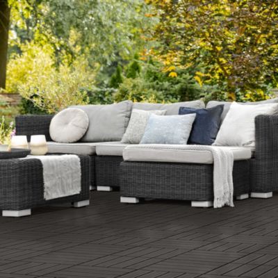 Carreaux de sol WPC WPC 30x30cm 5m² carrelage revêtement de sol anthracite