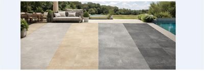 Carreaux de terrasse ALL IN ONE effet ciment - Série CEMEN (59.5x59.5 cm) - Dimensions: 59.5x59.5 cm- Coloris: Pearl
