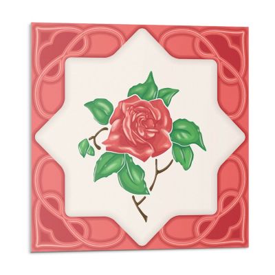 Carreaux De Vinyle Auto-Adhésifs Wallfluent 20x20 cm Composition Florale Dans Un Cadre 20 pièces