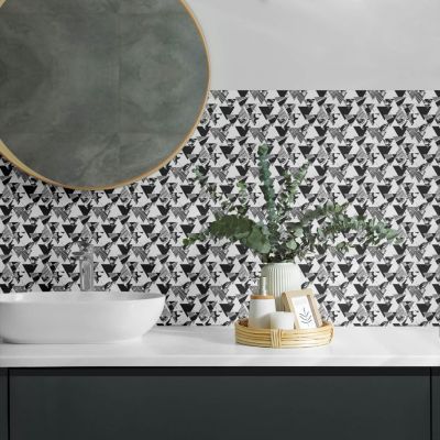 Carreaux PVC Mural Sol Wallfluent 40x20 cm Des Vagues Au Motif Délicat 10 pièces