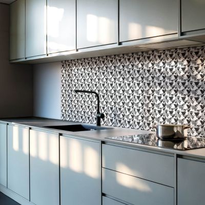 Carreaux PVC Mural Sol Wallfluent 40x20 cm Des Vagues Au Motif Délicat 10 pièces