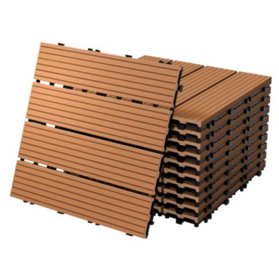 Carreaux terrasse dalles 30x30cm 2m² carrelage jardin aspect bois marron clair