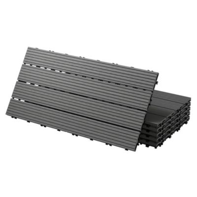 Carreaux terrasse dalles 60x30 cm 1 m² carrelage jardin aspect bois anthracite