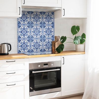 Carreaux vinyle Tulup 30x30 cm Ornement bleu 9 pcs