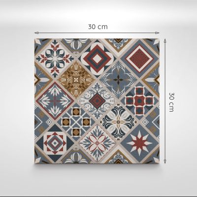 Carreaux vinyle Tulup 30x30 cm Ornement bleu 9 pcs