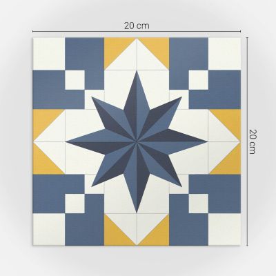 Carreaux Vinyle Wallfluent 20x20 cm Motif Géométrique En Étoile 20 pièces