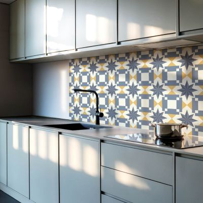 Carreaux Vinyle Wallfluent 20x20 cm Motif Géométrique En Étoile 20 pièces