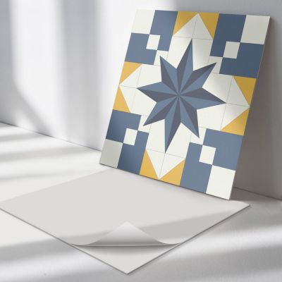Carreaux Vinyle Wallfluent 20x20 cm Motif Géométrique En Étoile 20 pièces
