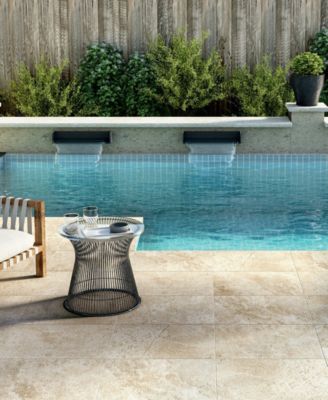 Carrelage 40x60 Imitation Pierre de Travertin Grip Extérieur R11