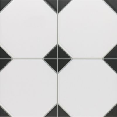 carrelage cabochon CHIC BLACK 33x33cm imitation carreaux ciment