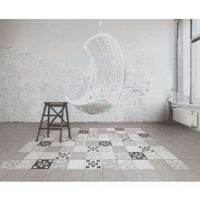 Carrelage carreau ciment  20x20 cm décor Patchwork 12 Pieces Mix - vendu par boite de 0,48 m2 soit 12 carreaux -