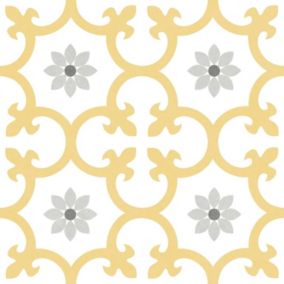 Carrelage carreaux de ciment enigma jaune  25x25 cm