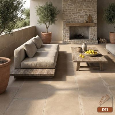 Carrelage CLOS BEIGE 60x120cm imitation terre cuite antidérapant