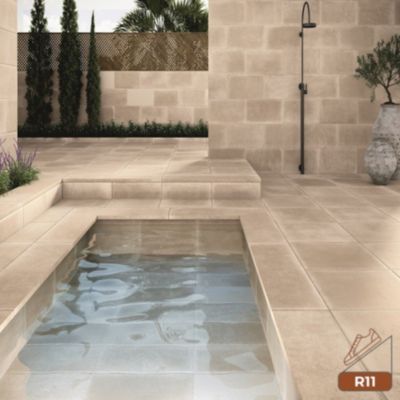 Carrelage CLOS BEIGE 60x60cm imitation terre cuite antidérapant