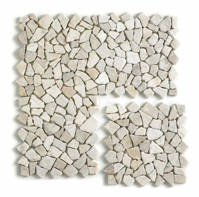 Carrelage de mosaïque (Boite de 1m²)/ Plaque mosaïque mur et sol en marbre naturel coloris blanc - 30 x 30 cm
