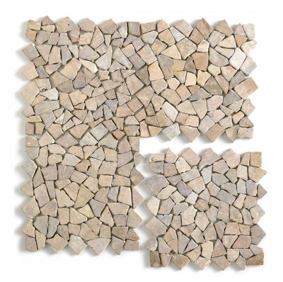 Carrelage de mosaïque (Boite de 1m²)/ Plaque mosaïque mur et sol en marbre naturel coloris rose - 30 x 30 cm