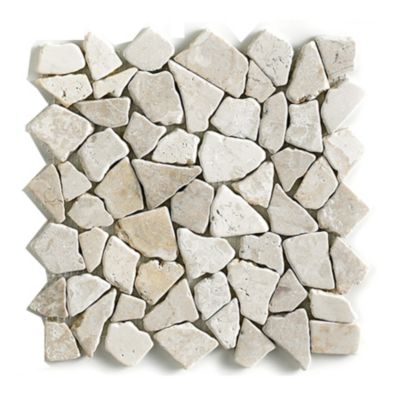 Carrelage de mosaïque/Plaque mosaïque mur et sol en marbre naturel coloris blanc - 30 x 30 cm