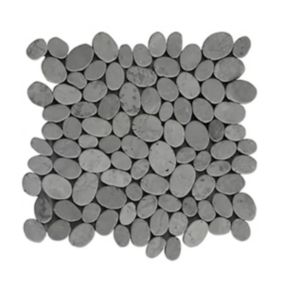 Carrelage de mosaïque/Plaque mosaïque mur et sol en marbre naturel coloris gris mat - 33 x 33 cm
