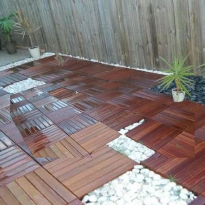 Carrelage de revêtement de sol en bois Ipé 50x50x4cm 1 m²