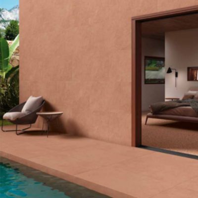 Carrelage effet argile TERRA 120x120cm CoralMotif en reliefboîte de 1.44 m2