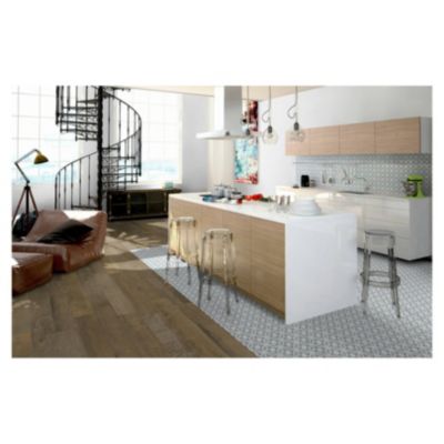 Carrelage effet carreau ciment PARIS COMÉDIE 25x25cm 25x25cm Blanc Mat - Boîte de 1m2